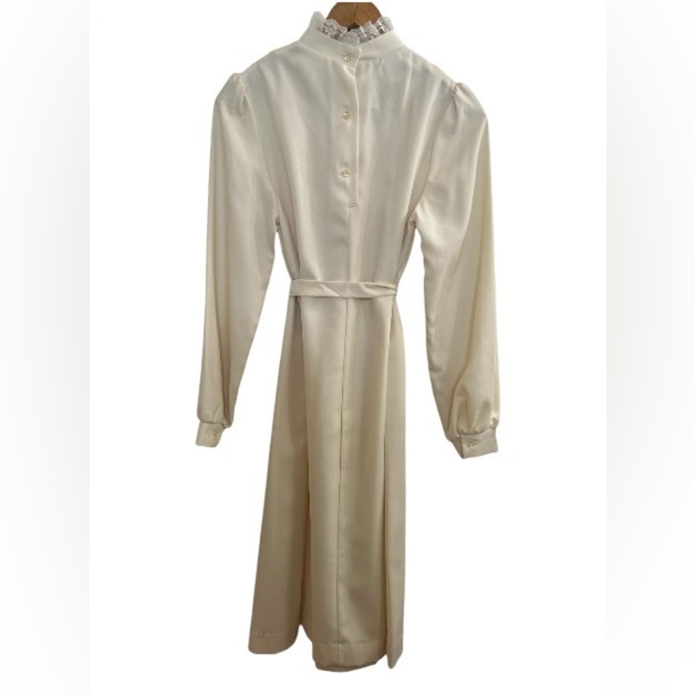 Vintage Ivory Lace Prairie Dress Precious Cargo by Marian Sue Romantic 70s Midi - Picture 6 of 6